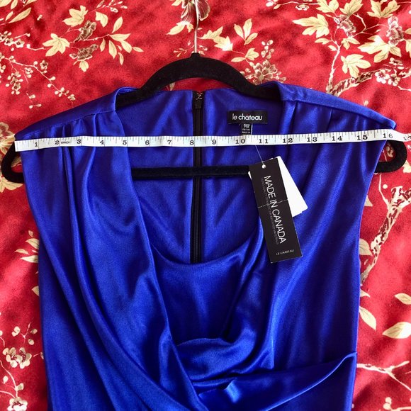 *NWT* Cobalt Draped-Front Floral-Print Sleeveless Dress - Made in Canada - XXS - Picture 12 of 16